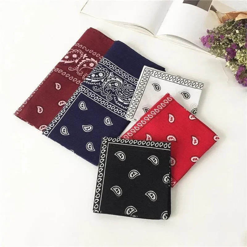 Sciarpe Moda Hip Hop Cotone Bandana Scialle quadrato Anacardi aztechi Fascia floreale Cowboy Biker Sport Copricapo Polso Avvolgi capelli 55 cm