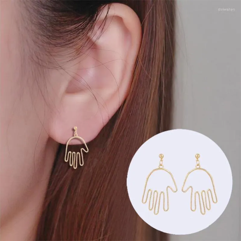 Stud Earrings Shuangshuo 2023 Fashion Big Hollow Hamsa For Women Vintage Jewelry Hand Palm Fancy Party Gift Brincos