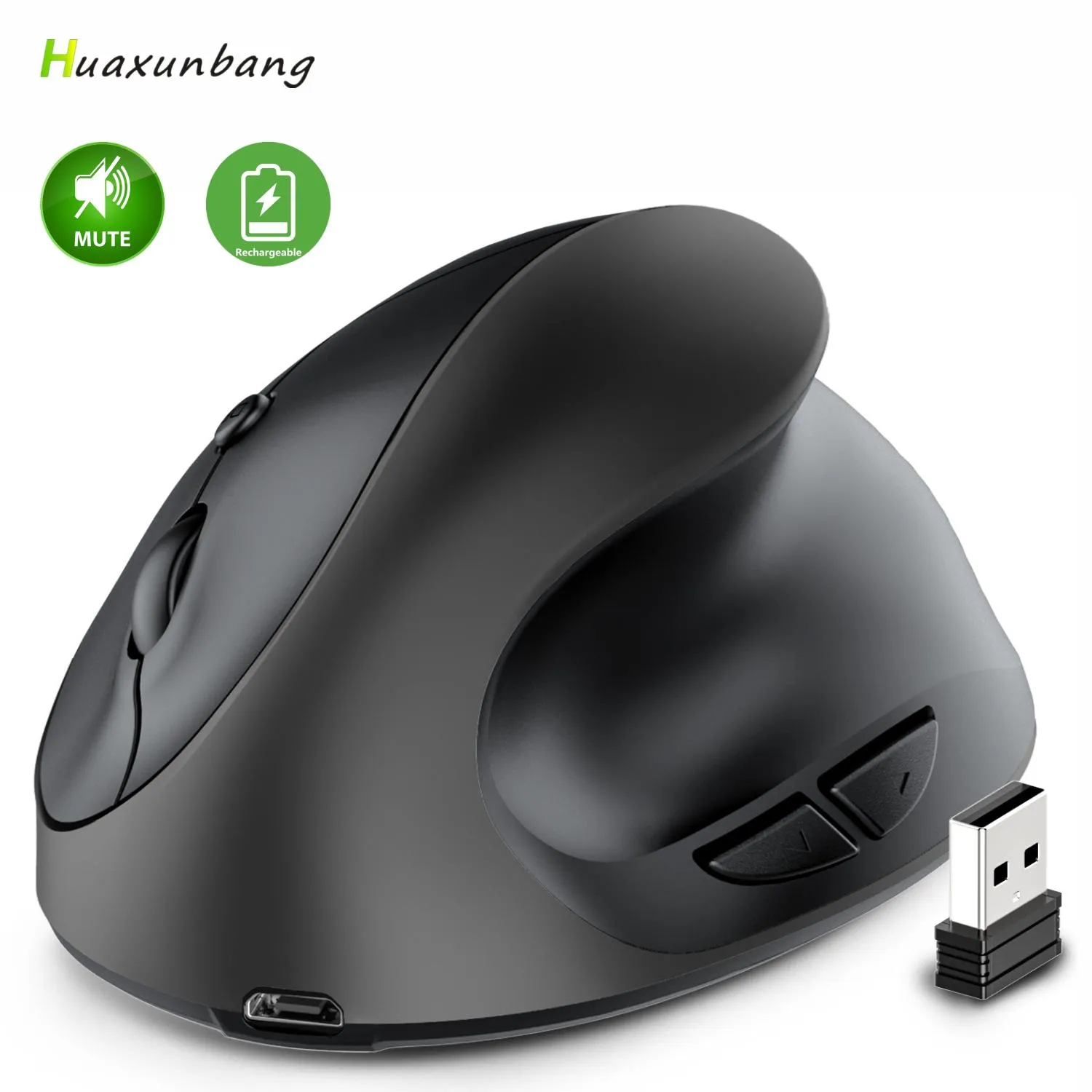 Мышь перезаряжаемая вертикальная эргономичная беспроводная игровая мышь для компьютера, ноутбука, ПК 2,4 ГГц, оптическая USB-геймерская мышь Mause, бесшумная игровая мышь с разрешением на дюйм