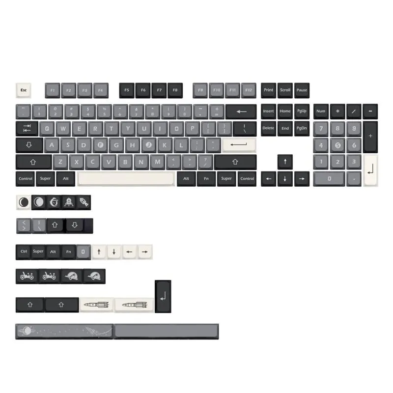 Zubehör 133 Tasten Compact Apollokey -Schlüsselkaps Setzen Sie dicke PBT -Tastatur XDA -Höhe für mechanische Tastatur -Kirsch -MX -Switches Schlüsselkappen