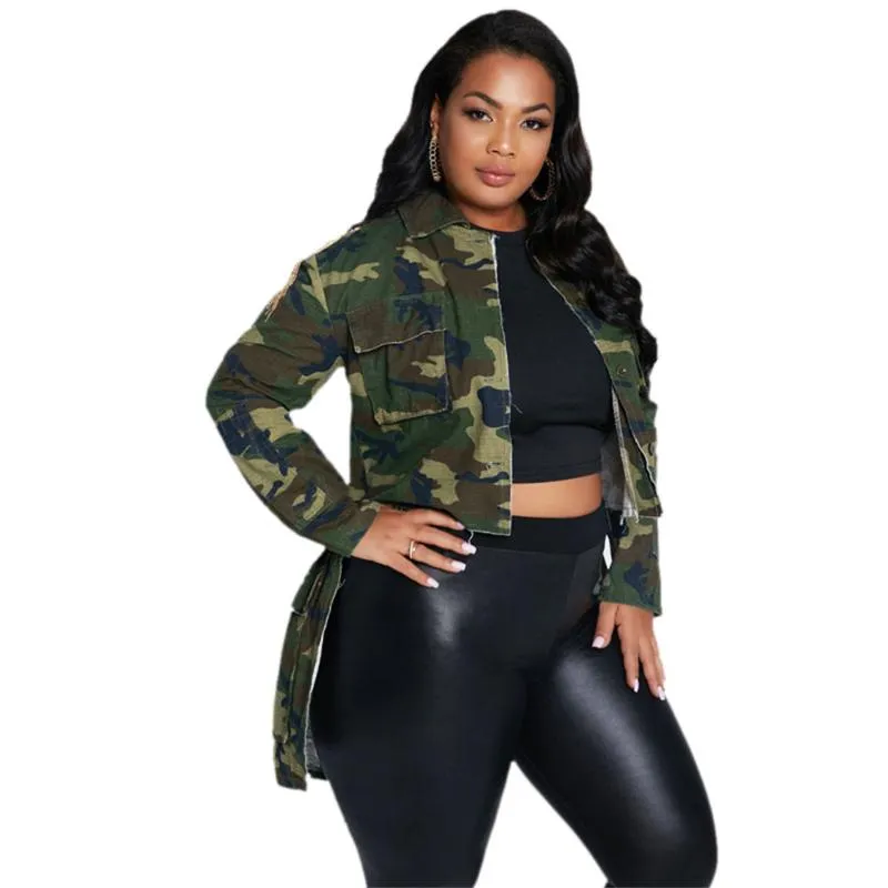 Army print store jacket women's