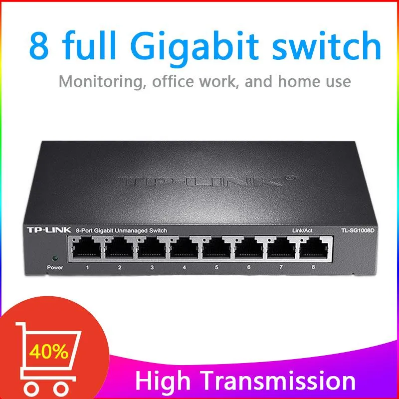 Kontrola TPLINK 5/8port Gigabit Switch Ethernet SMART Switcher Wysoka wydajność 1000M Network Network Switch RJ45 Hub Internet Splitter