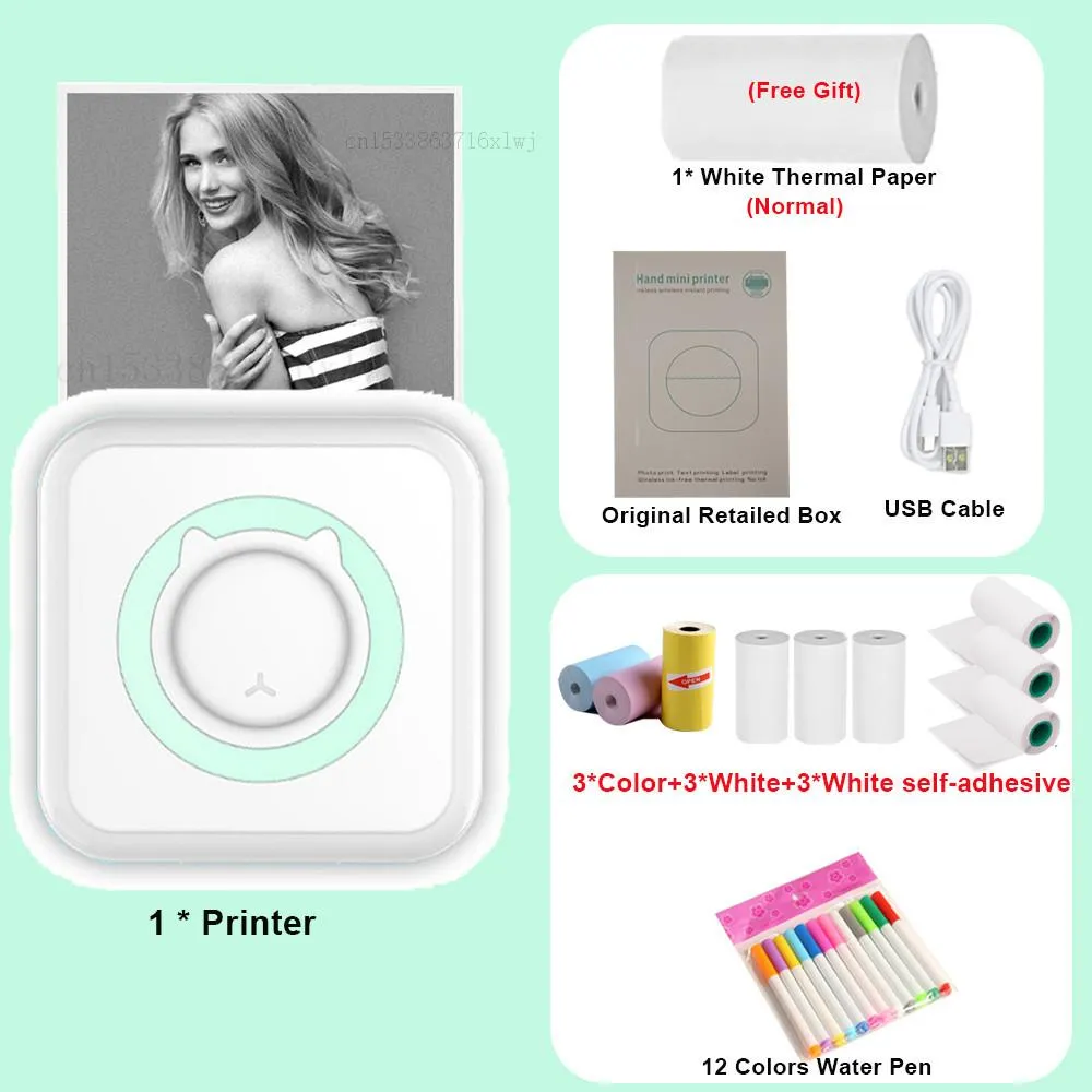Printers Mini Portable Photo Printer Pocket Thermal Printing Impresoras Bluetoothcompatible For Mobile phone Android and iOS Gifts