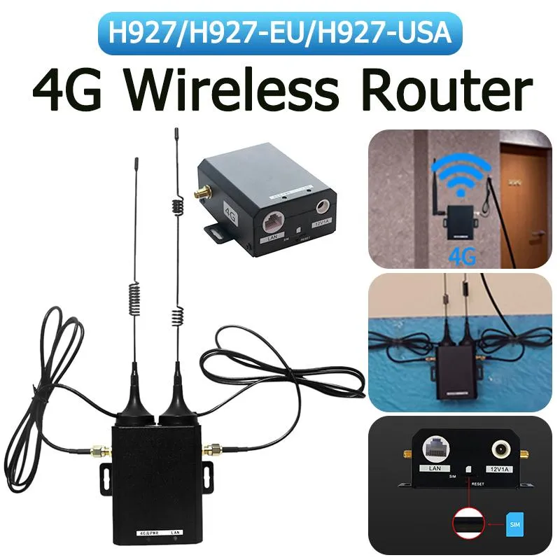 Roteadores H927 WiFi Router Industrial Grau 4G LTE SIM SIM Router 150Mbps com suporte externo de antena 16 usuários de wifi para ao ar livre