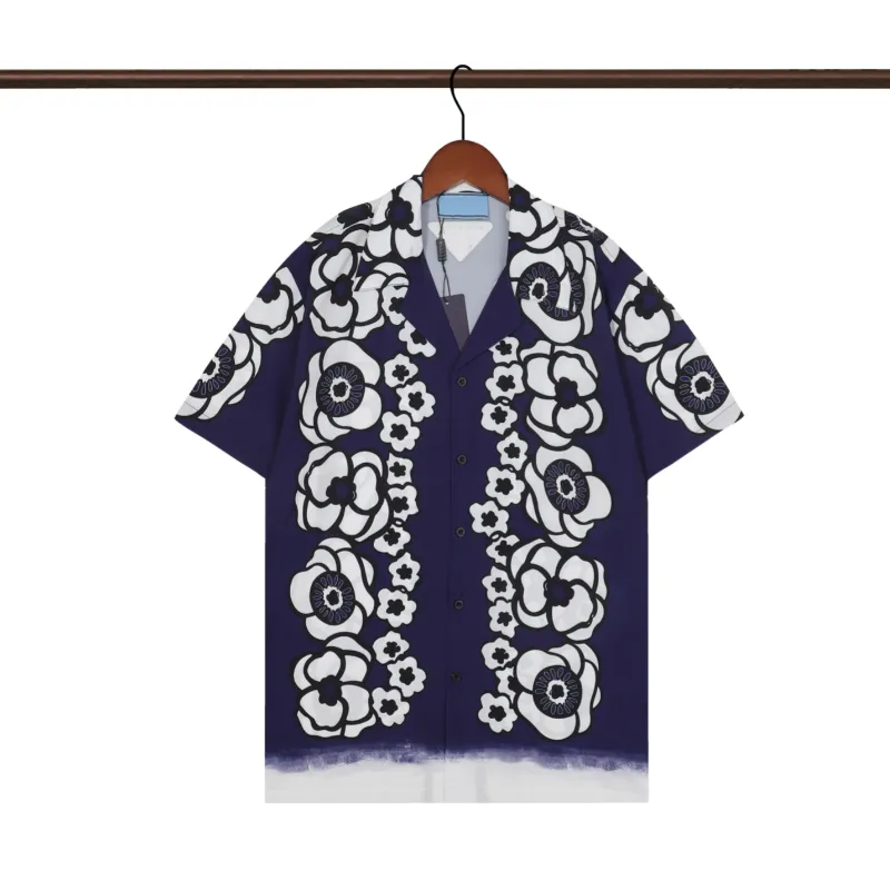 Designer shirt heren knoop omhoog shirts print bowling shirt Hawaii bloemen casual shirts mannen slanke pasvorm korte mouw jurk Hawaiian t-shirt 789789