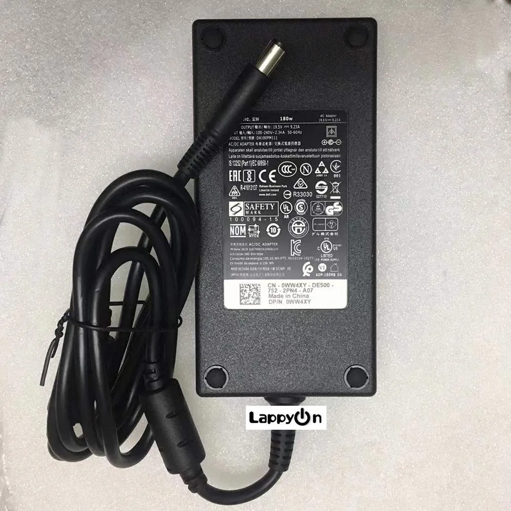 Поставки 180 Вт 19,5 В 9.23a Dell AC Adapter Alienware Precision M6400 DA180PM111 HA180PM180 Power Charger ноутбука