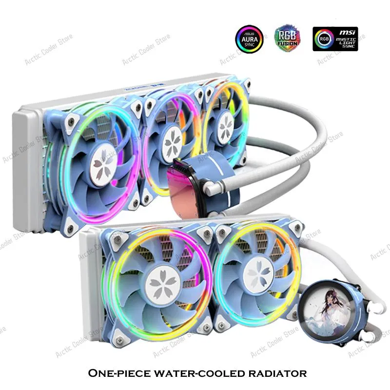 Cooling Zeaginal Yeston 240/360 AIO CPU Cooler Sakura Intel AMD Radiator 12th LGA1700 Water Cooling Kit 5V 3PIN ARGB AURA SYNC