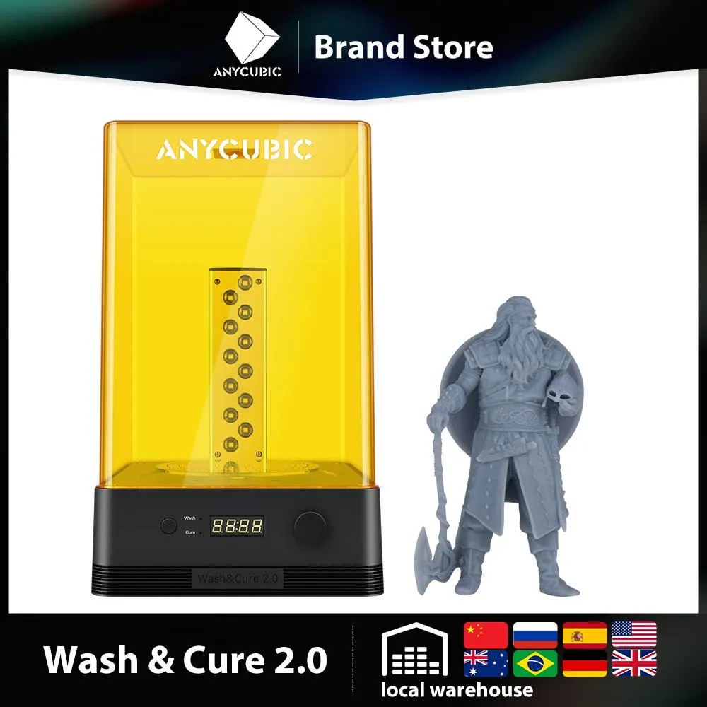 Imprimante anycubic 3D imprimante lavage et guérison 2.0 machine 2in1 UV Resin durage pour les modèles de guérison de l'imprimante 3D