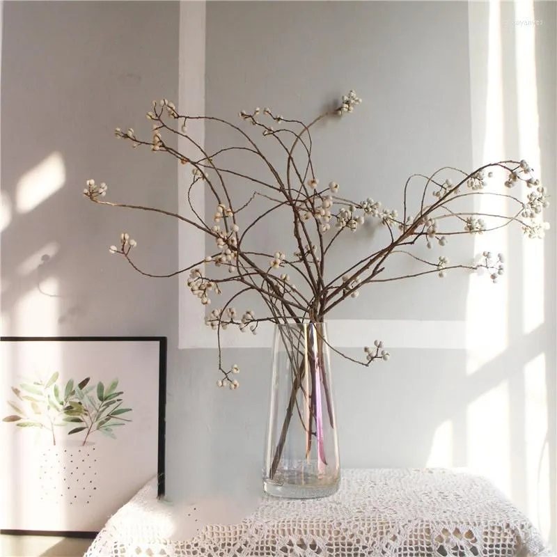 Fleurs décoratives 10 pièces naturel séché Ginkgo fruits bouquet 40-50 cm champignon herbe fleur pour fête décor à la maison