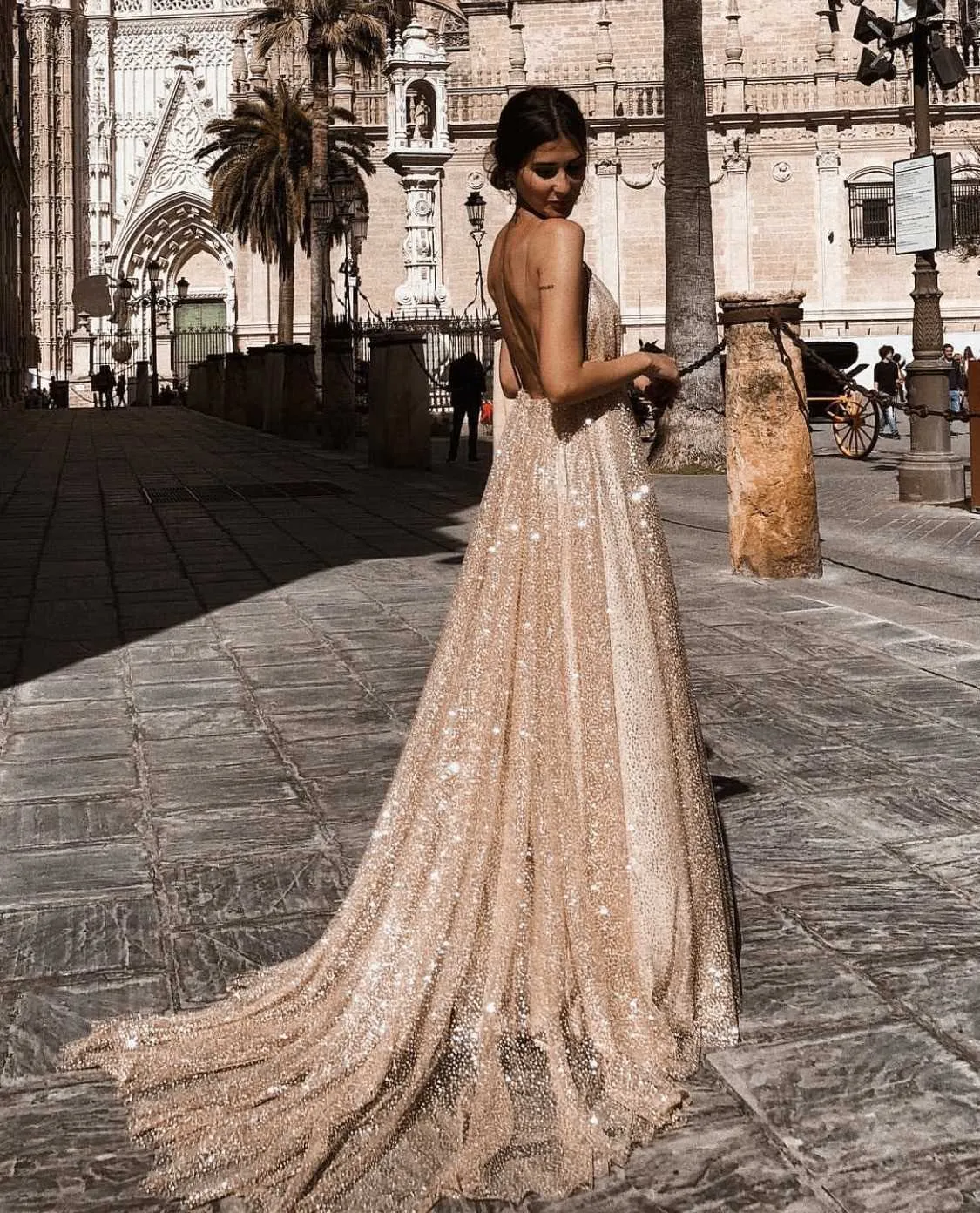 Sequin Maxi Dress Elegant Spaghetti Strap Gold Metallic Evening Party Dress for Women 2024
