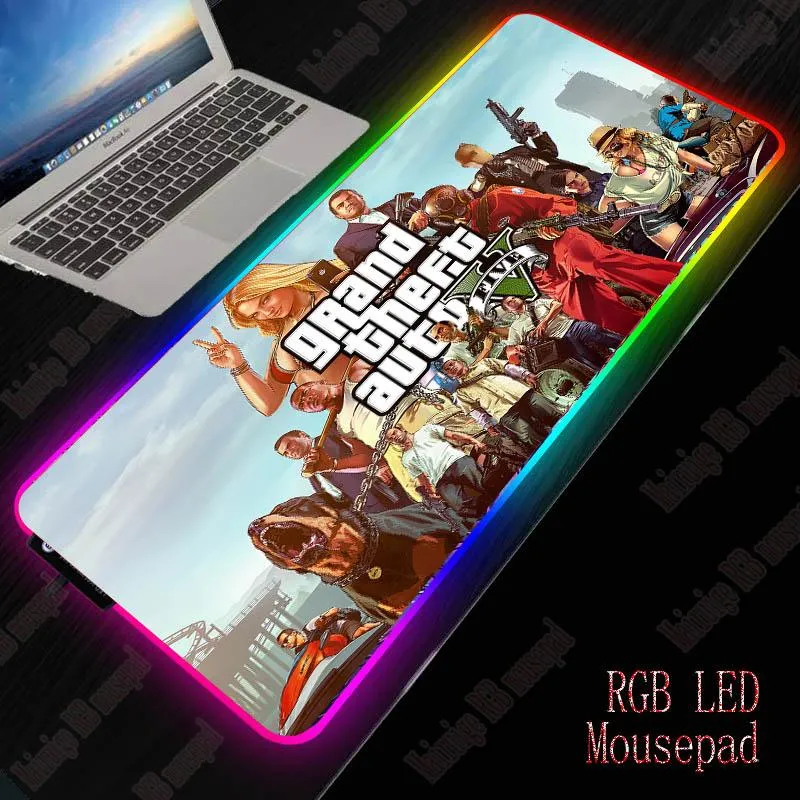 Almofadas XGZ GTA Gaming RGB Mouse Pad Gamer Computador Mousepad RGB Retroiluminado Mause Pad Grande Mousepad XXL para Teclado de Mesa LED Tapete de Ratos