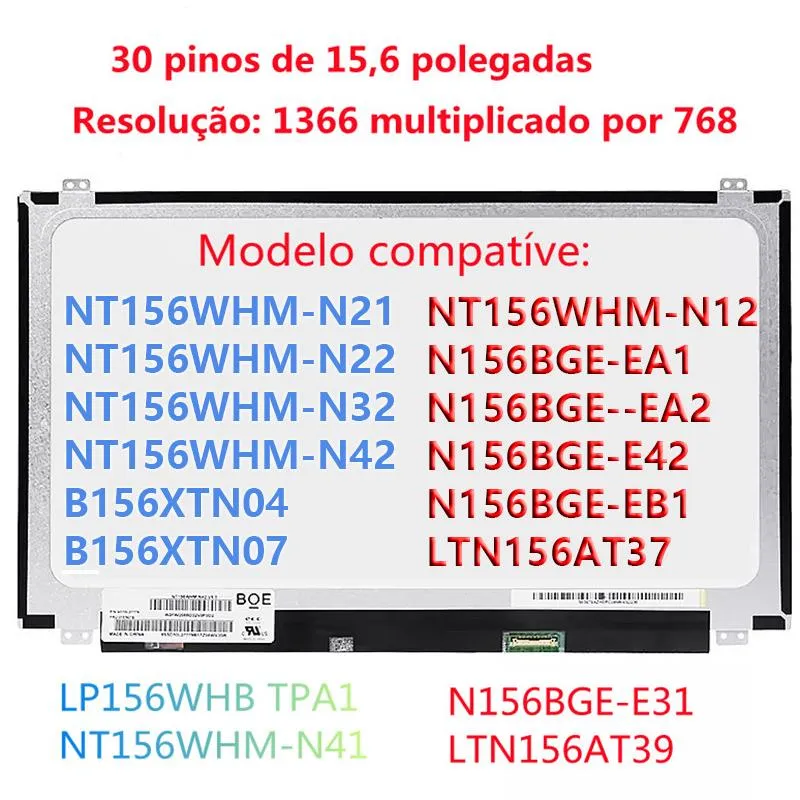 スクリーン15.6インチEDPラップトップLCDスクリーB156XTN07.1 N156BGAEB2 NT156WHMN32 NT156WHMN42 N156BGAEA2 B156XTN04 15 6 SLIM 30 PINスクリーンスクリーンスクリーン