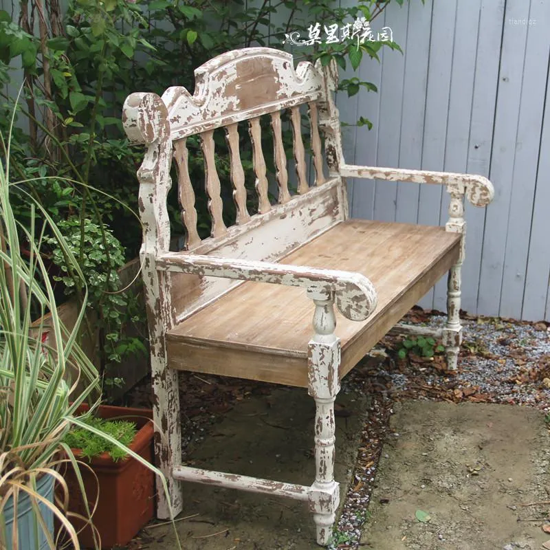 Mobilier de camp maison véranda balcon Table et chaise en bois massif français rétro Style ancien Double