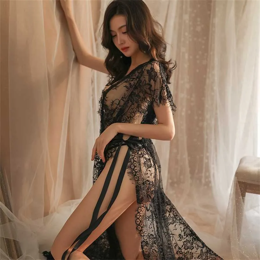 50% OFF Ribbon Factory Store Cinquième couche de robe en dentelle profonde pour femmes intimes Pyjamas de sous-vêtements sexy chauds