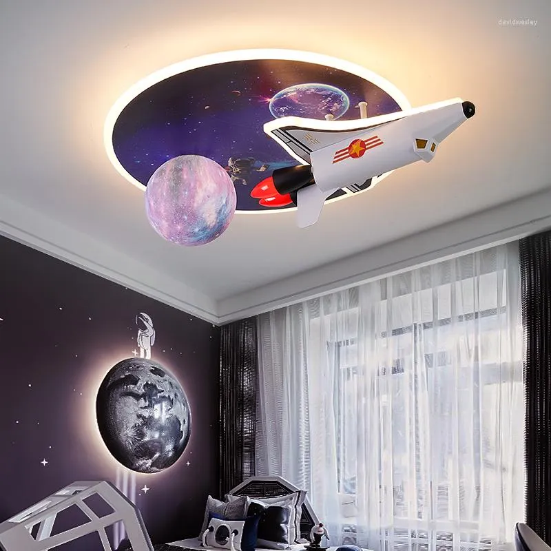 Chandeliers Airplane Kids Bedroom Baby Room LED Chandelier Lighting Children Use Cartoon Ceiling For