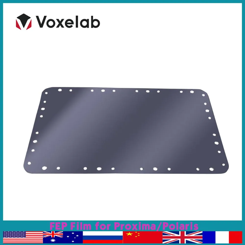 Сканирование Voxelab 10pcs FEP -пленка для Proxima 6.0 и Polaris 0,15 мм лист передачи ультрафиолетового света LCD 3D -запасные части принтера FEP