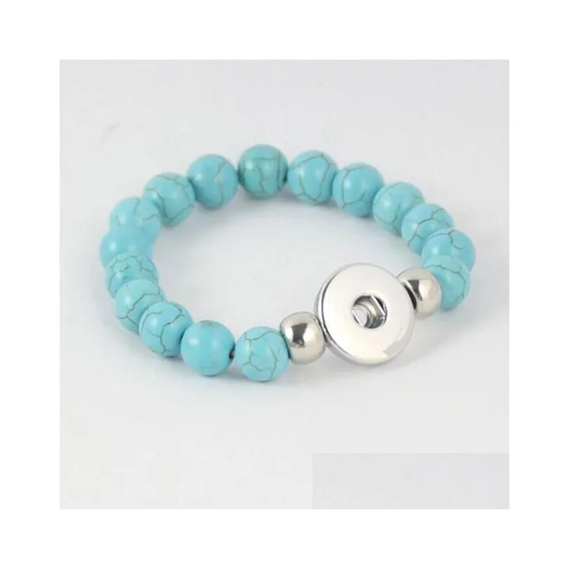 Manchette vente en gros bouton pression brassard Bracelet Turquoise un bijoux Nb0105 livraison directe Bracelets Dhiqg