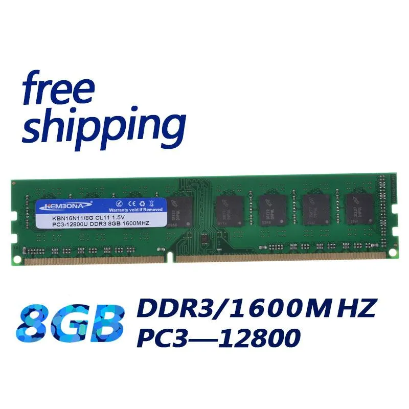 Rams Kembona PC Desktop DDR3 1600MHz DDR3 8GB Helt nytt skrivbord RAM -minne fungerar för alla moderkort