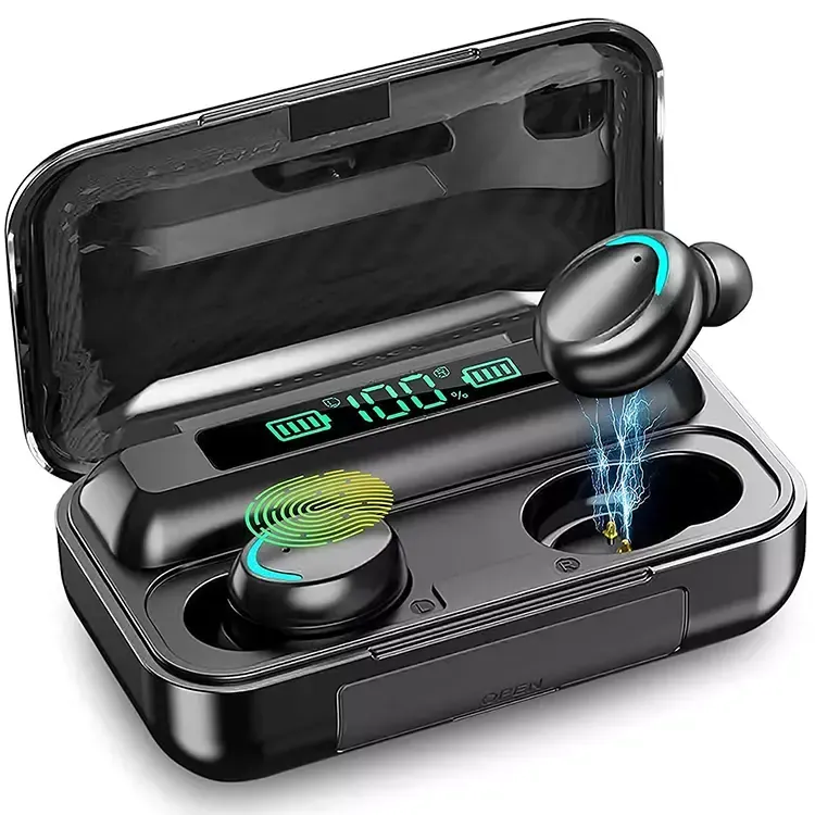 Audifonos F9-5 IPX7 Vattentät 5.2 True Wireless Earuds headset Smart in Ear Downphones TWS Power Bank Hand Free Earphone