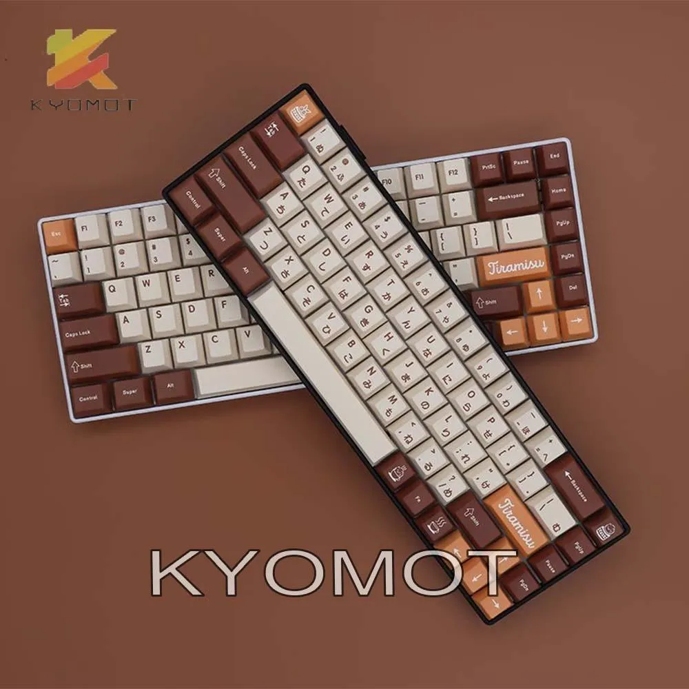 アクセサリーkomot gmk tiramisu keycapsチェリープロファイルMXスイッチDIYレイアウトダッキーIKBCメカニカルキーボード61/64/68/87/96/104/108