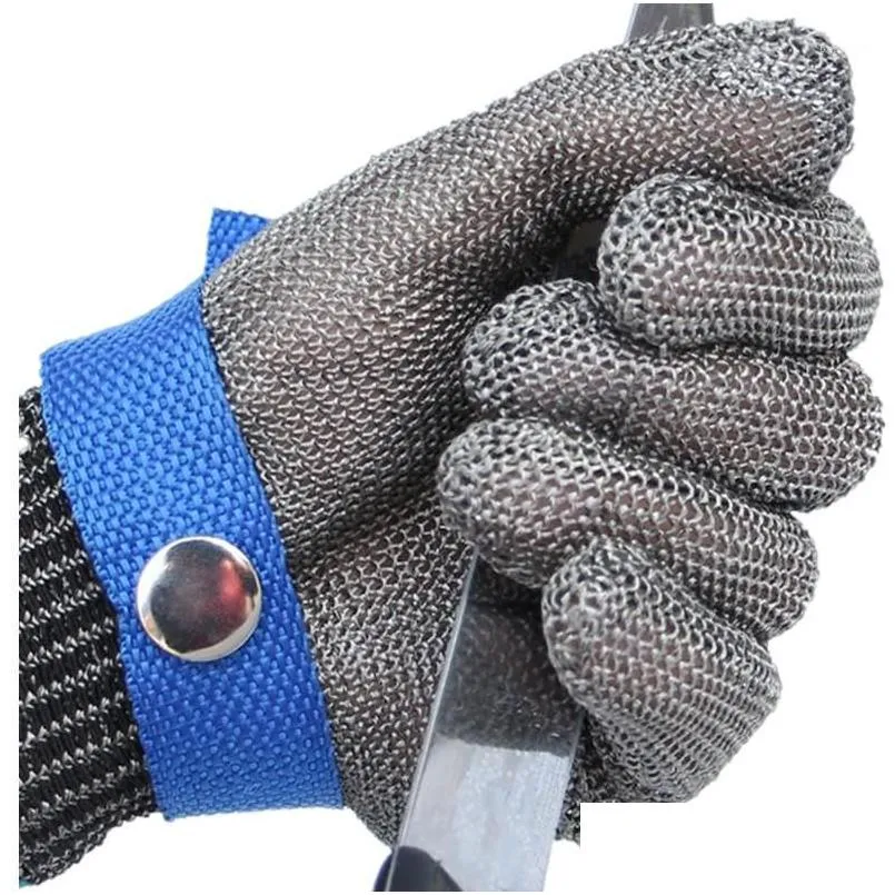 Fingerlose Handschuhe Großhandel Arbeiten Schnittschutzstab antikutting resistent Edelstahl Metallgitter Metzger Hochleistungsschützer WI DH3BH