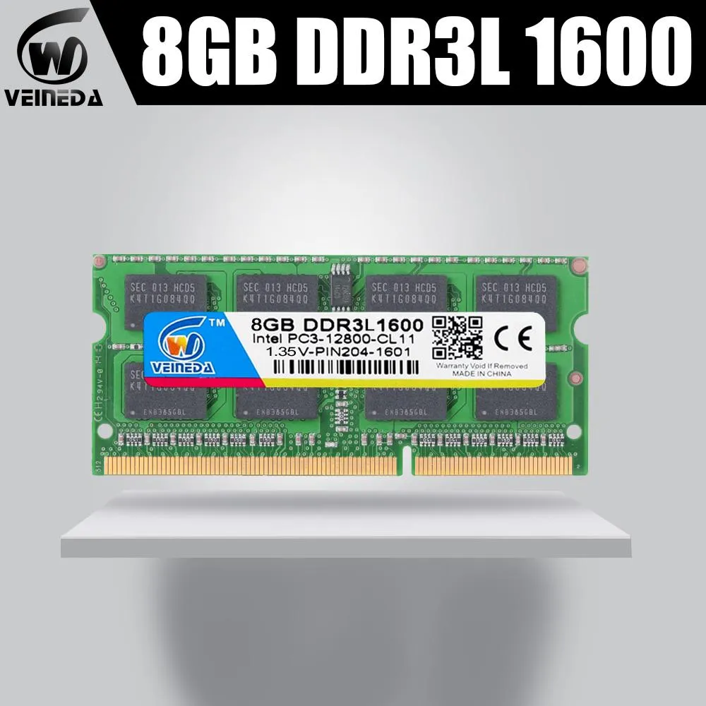 Rams Veineda 8 GB DDR3L Computer Laptop DDR3L DDR3 4GB 1600MHz PC312800 1.35V SODIMM NONECC