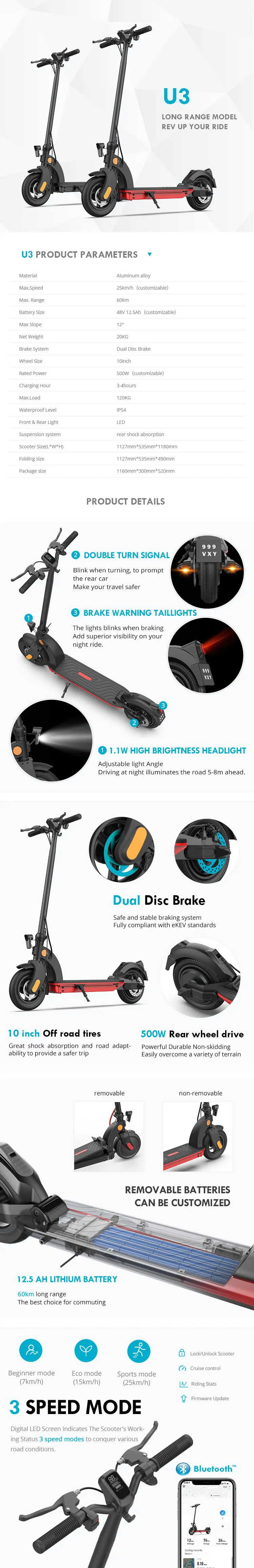 Foldable 10 Inch Tx85 Pro Electric Scooter With 500W Motor, 48V 12.5A