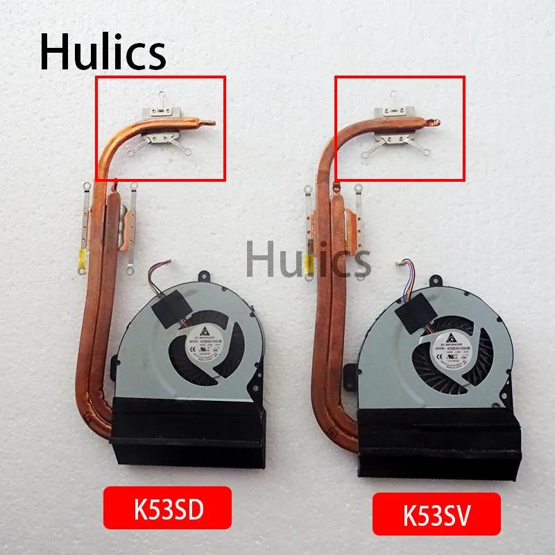 Pads Hulics Original för ASUS K53 X53 K53S A53S X53S K53SV K53SM K53SJ K53SC K53SD Laptop CPU Cooling Fan Radiator kylare Kylare