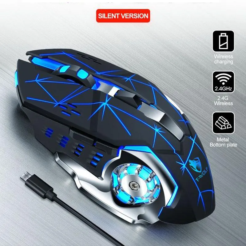 Mouse Mouse da gioco wireless Bluetooth Mouse ottico USB da 2400 DPI Mouse da gioco Mouse silenzioso per PC MacBook Accessori per laptop