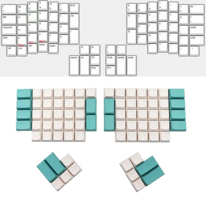 Combo Personalizzati PBT Copritasti Vuoti Profilo XDA Nessuna Incisione per la Sostituzione della Copertura Chiave per Tastiera Meccanica Ergodox FAI DA TE B36A