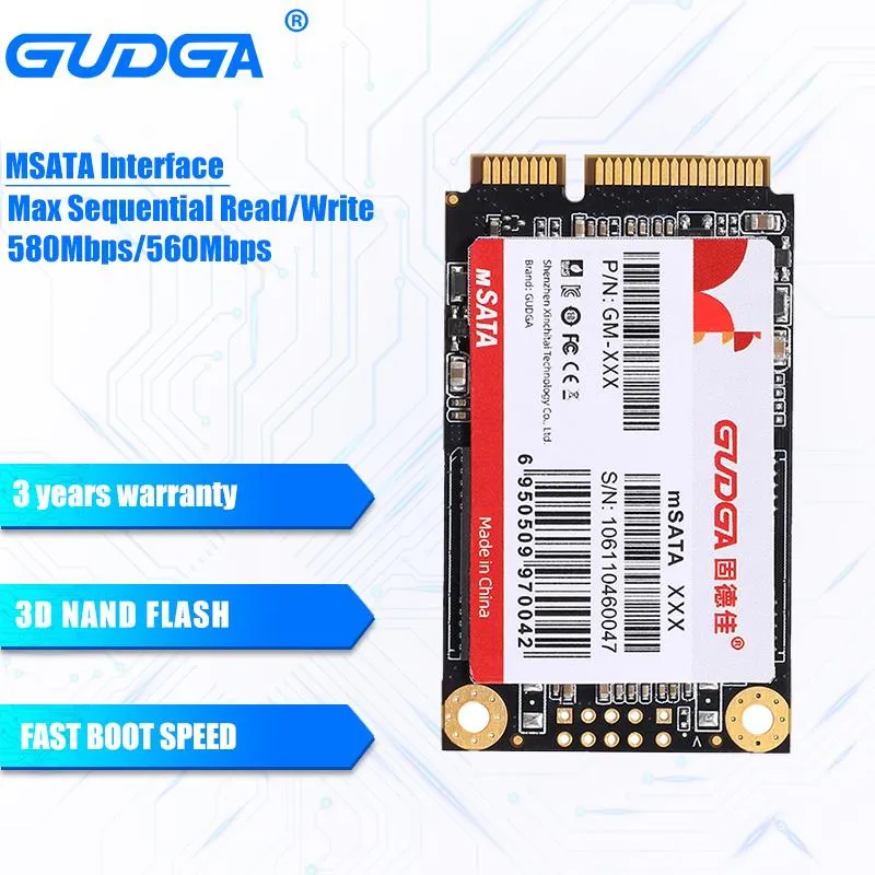 Drives GUDGA MSATA Mini SATA SSD 500GB 128GB 256GB 1TB 2TB SATAIII Internal Solid State Hard Drive Mini SATA For ETH laptop computer