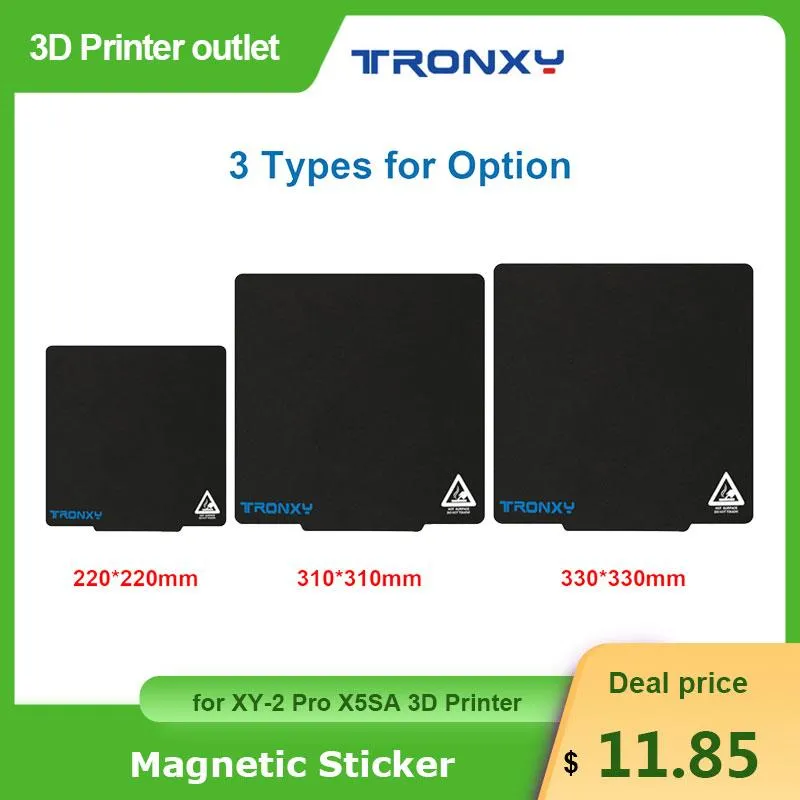 Scanner tronxy magnétique built de surface plaque de surface autocollant coussinet ultraflexible amovible 220 * 220 mm / 330 * 330 mm pour l'imprimante xy2 pro x5sa 3D