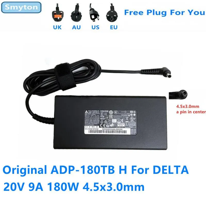 ADAPTER ORIGINAL DELTA ADP180TB H 180W AC Adapterladdare för MSI 20V 9A GF75 THIN 10UEK068TW 10UEK046XRU SPELTAPPROT