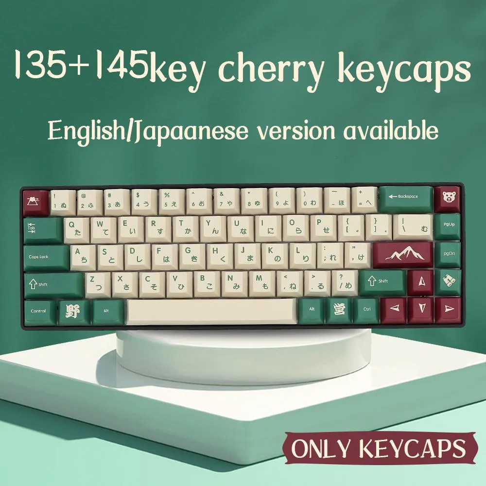 Accessori 145Keys KeyCaps Camping Profilo Cherry Pbt Sublimation Dye per Switch MX Switch Mechanical Gaming Tastiera