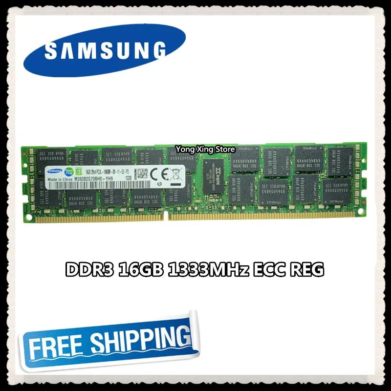 Rams Samsung Server Memory DDR3 16 GB 1333 MHz ECC Reg Register Dimm 16G PC3L10600R RAM 240PIN 10600 1,35V