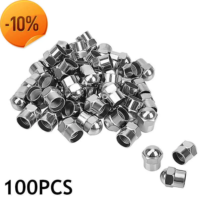 NOVO 100PCS CARRO DE PENOS DE AR ​​DE 100PCS Capas de pressão do carro Válvula de pneu Tampa de tampa de plástico Acessórios para pneus cromados plásticos Tampa hermética universal