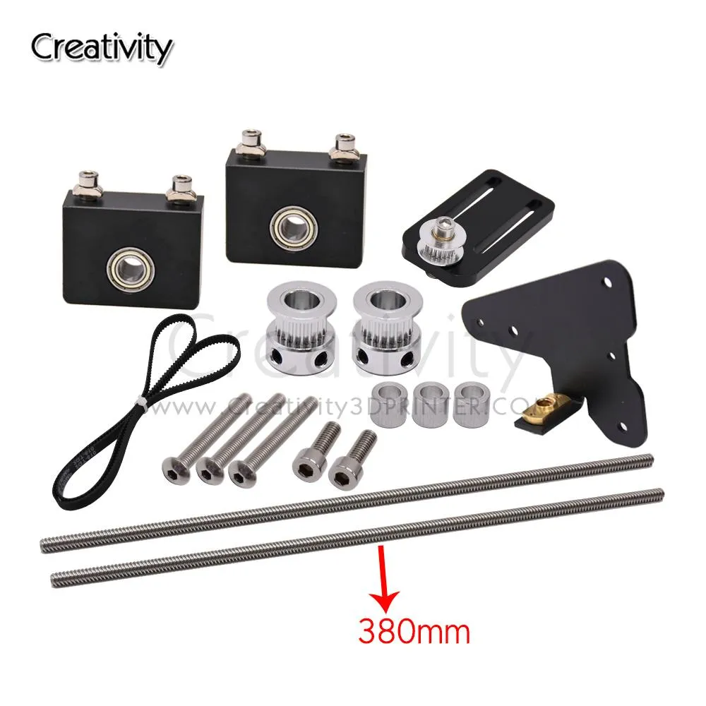 Créativité à balayage 3D ACCESSOIRES IMPRIMANTES ENDER 3 CR10 CR10 DUAL Z AXIS KIT DE MODIFICATION DUAL Z SET PULIE DE TENSION 533 mm / 380 mm Vis de plomb