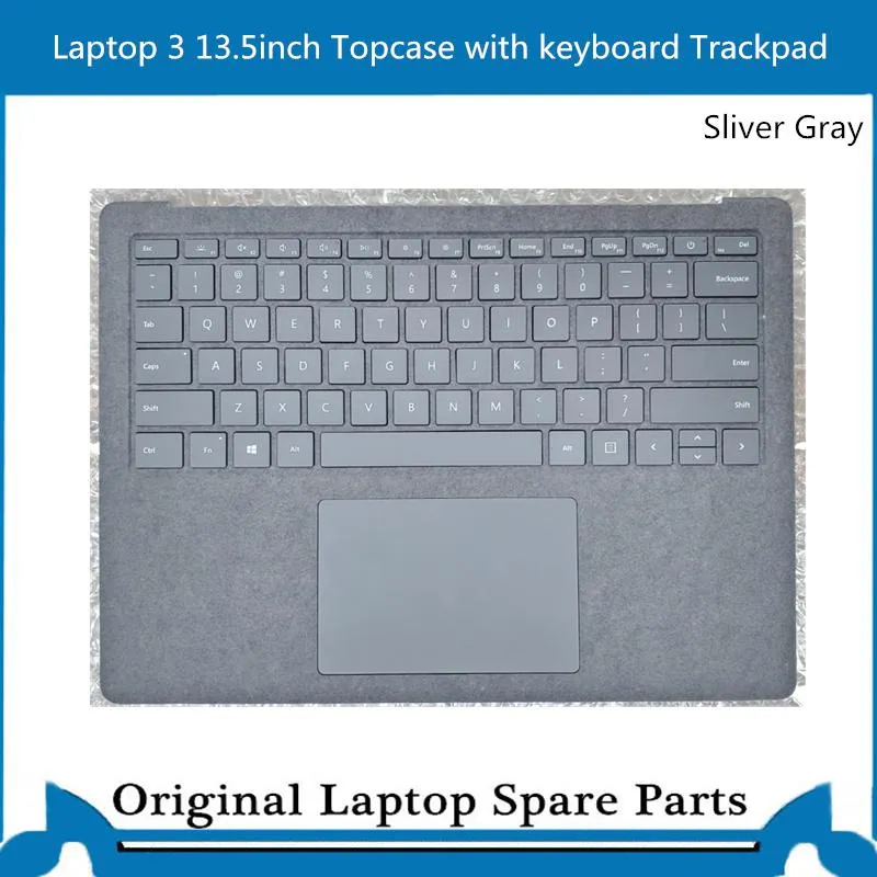 Ramar Original för Surface Laptop 3 1867 TOPCASE MONTERING Tangentbord med TrackPad Complete Grey 13.5 tum