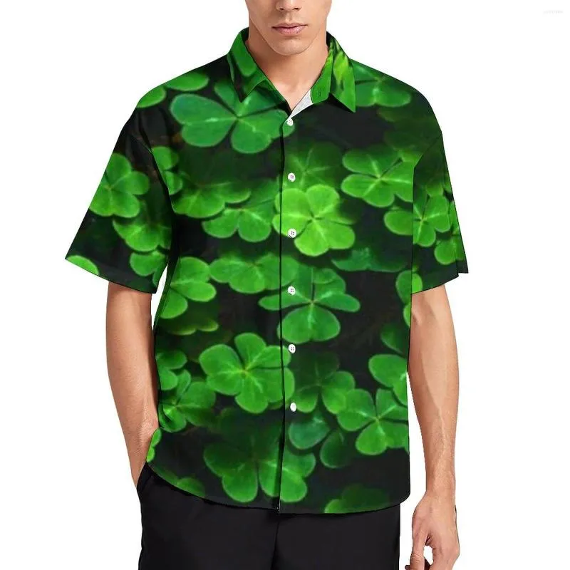 Camicie casual da uomo Festa di San Patrizio Happy Paddys Shamrocks Camicia da vacanza Camicia hawaiana Harajuku Camicette da uomo Grafica Taglie forti