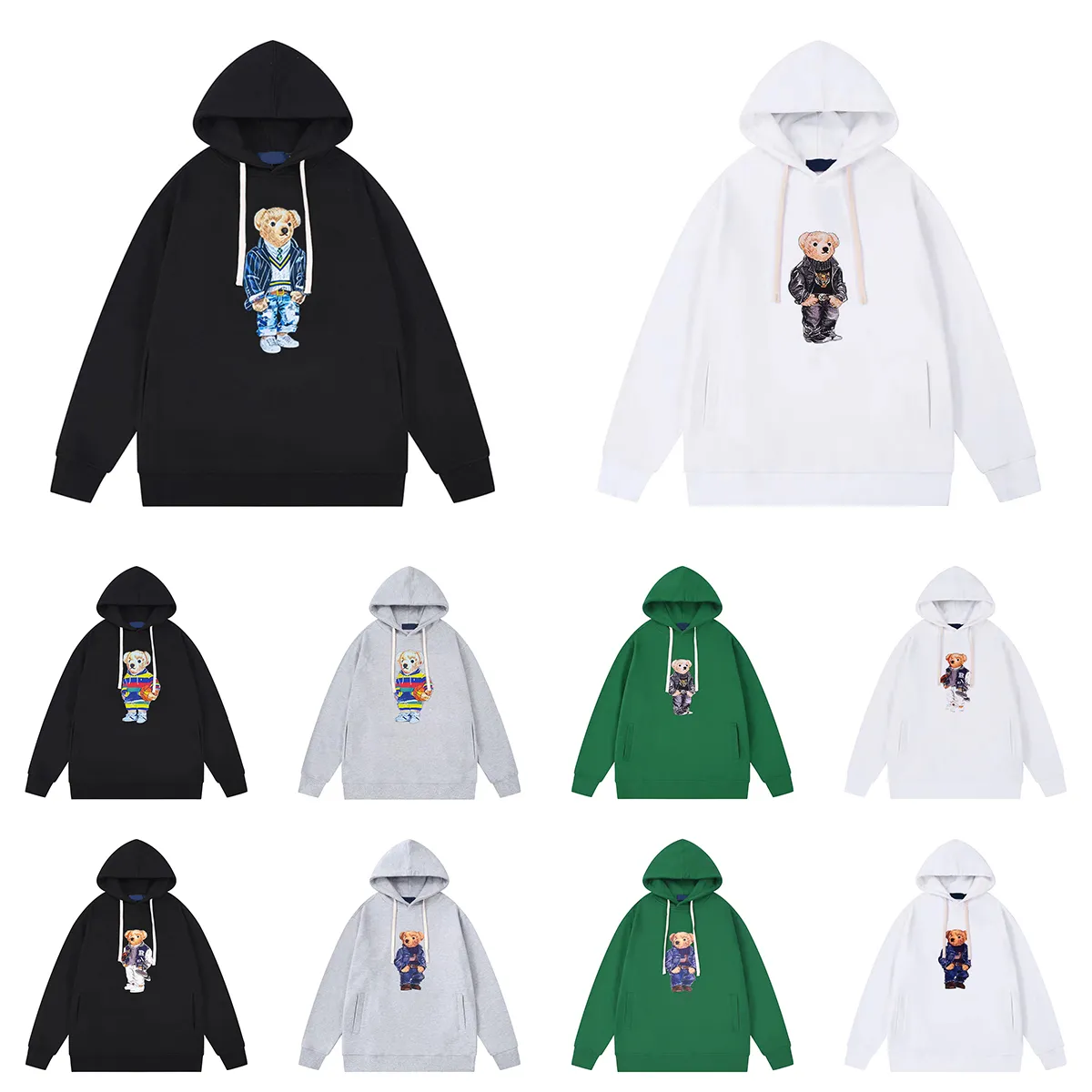 23 Yeni Küçük Ayı Hoodies Tasarımcıları Moda Hoodies Ralphs Erkek Kadın Hoodies Tees Üstler Adam Gündelik Luxurys Giyim Kol Laurens Giysileri A017