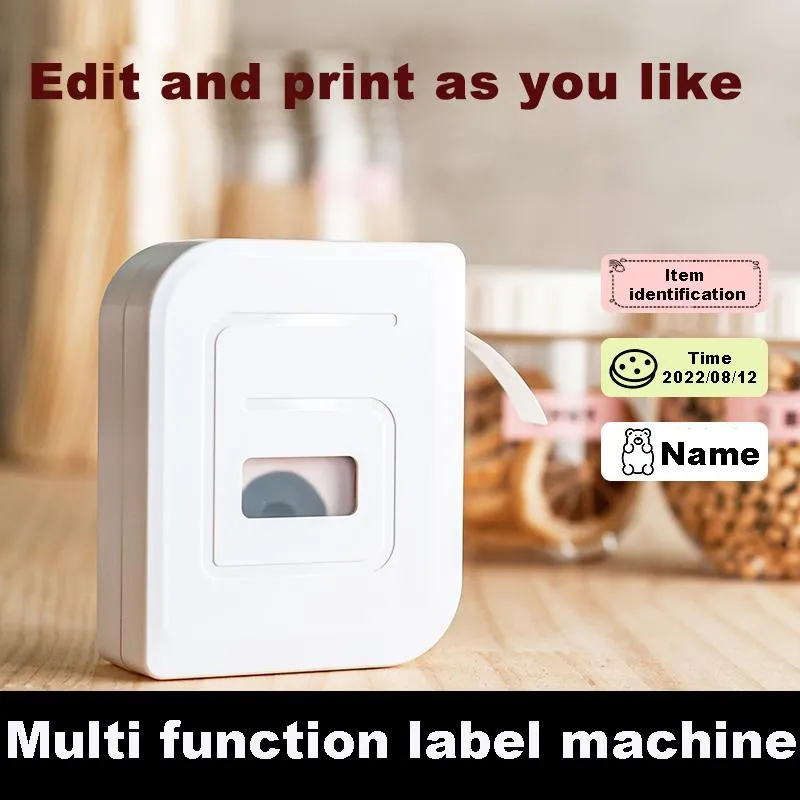 Printers Mini Label Maker Machine met tape draagbare Bluetooth -labelprinter voor opslagverzending Barcode Office Home Sticker Maker
