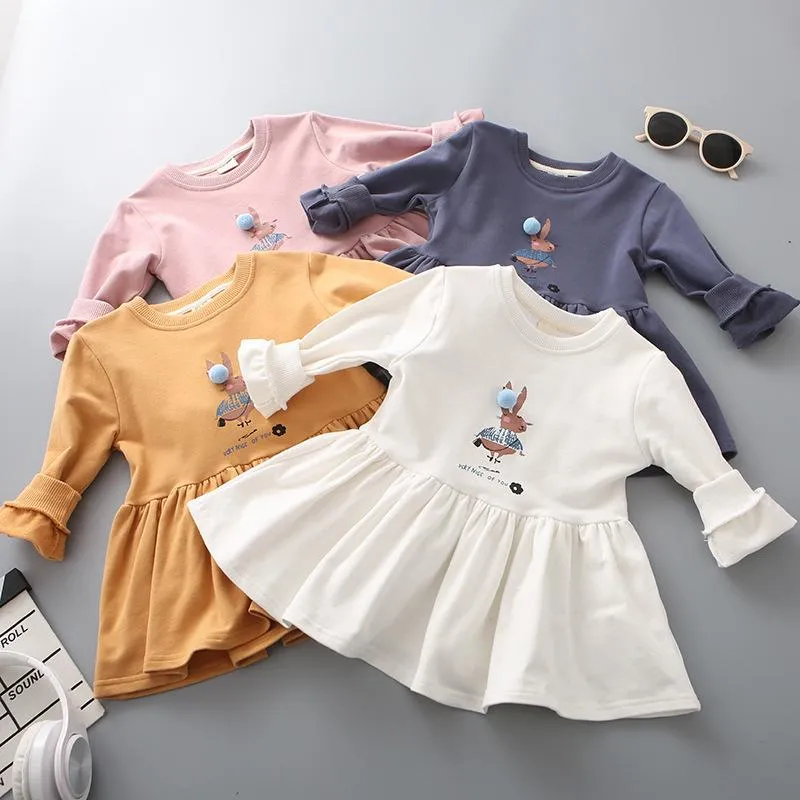 Robes de fille robe Melario de fille mignonne à manches longues broderie col rond enfant vêtements pour enfants vêtements pour enfants fête décontractée