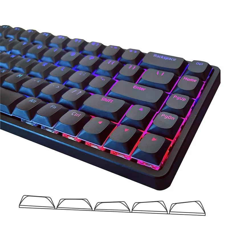 Accessoires 117 Key Low Profile Black PBT Keycap Horizon Horizon Backlit Keycap For Cherry Gateron MX Kechyboard mécanique avec travail US et Royaume-Uni