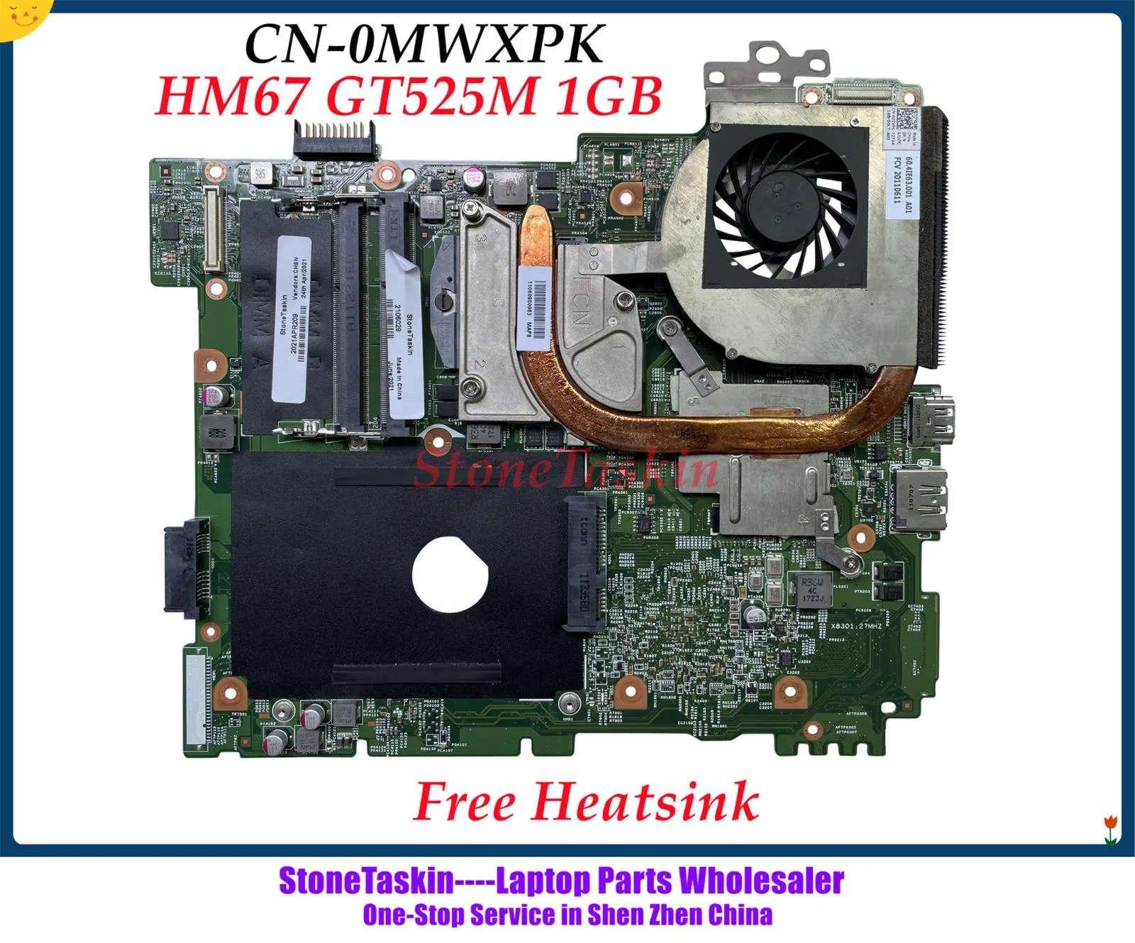 Carte mère STONETASKIN CN0MWXPK pour Dell N5110 Ordinateur Mother Board 0MWXPK MWXPK Free Heathes Tub