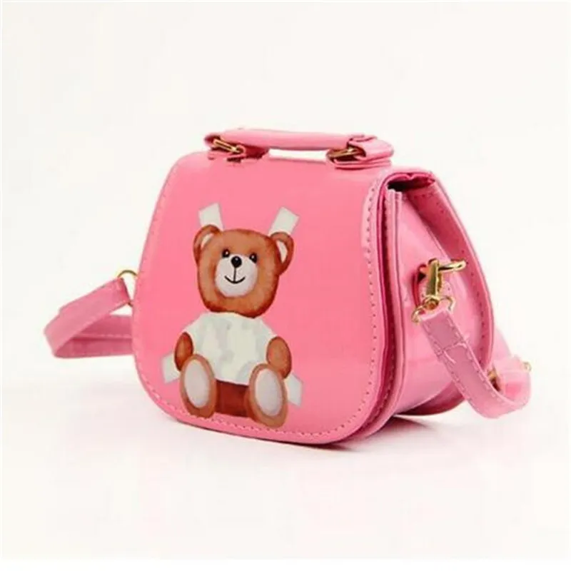 Cartoon Kids Girl Handtas Fashion Bear Letter Druk Kinderen Girl Schouder Boodschapper Bag Designer Peuter Baby Purse Candy Color Bags