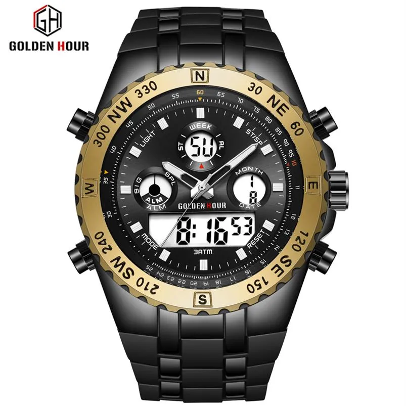 Reloj HOMBRE GOLDHOUR MANNEN KIJKEN SPORT KIJKEN MANNEN ERKEK KOL SAATI Digital Army Military Silicone Quartz Watch Relogio Masculino2195