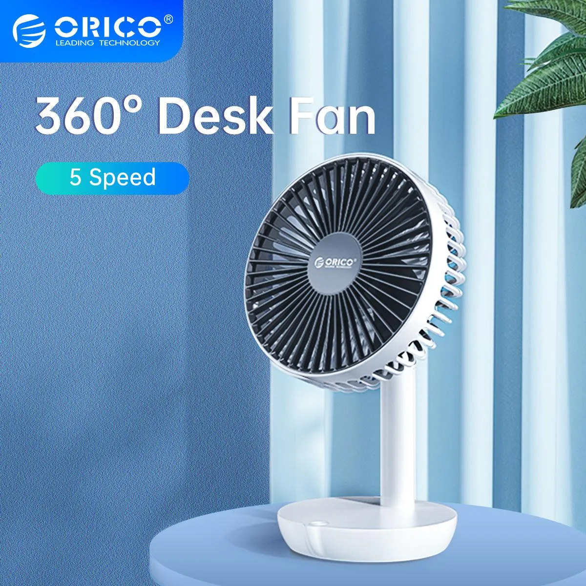 Gadgets orico USB Desk fan Silent 5 Speed ​​4000mAh Air Cooler Summer USB Table Fan Twoway Emergency Charging for Office Home