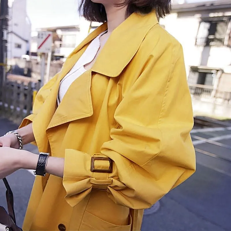 Abrigo amarillo mujer online