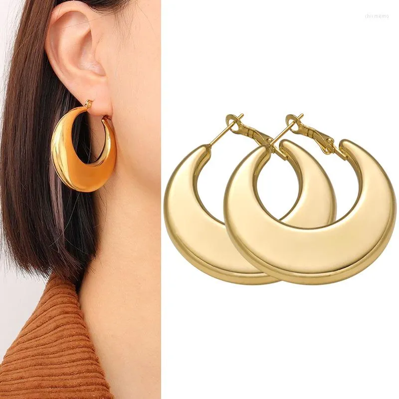 Boucles d'oreilles créoles Style 2023 gros grand cercle pour femmes fille fête de mariage en acier inoxydable qualité bijoux