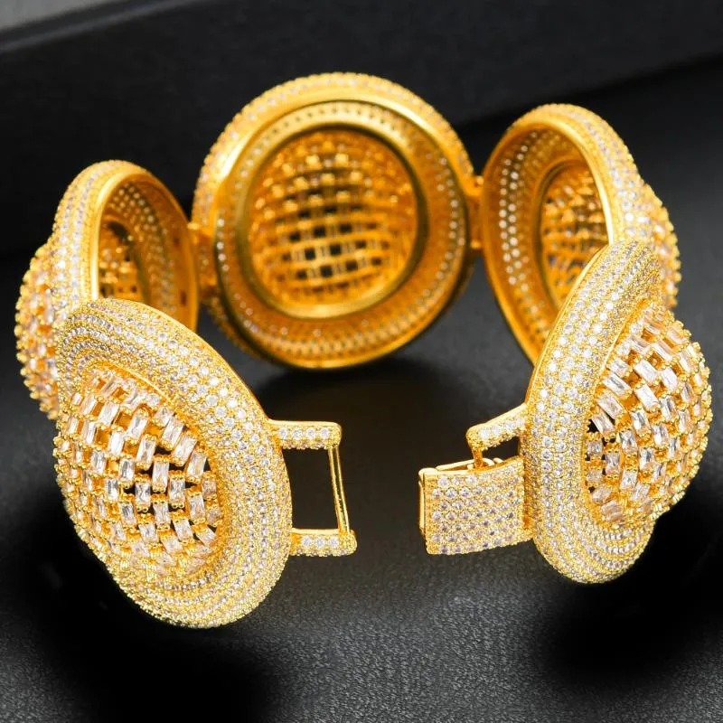 Necklace Earrings Set & GODKI Trendy Luxury Disc Ball Jewelry For Women Wedding Cubic Zircon Dubai Bracelet Party Bangle Ring Sets